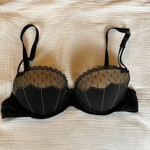 Adore me black lace push up bra